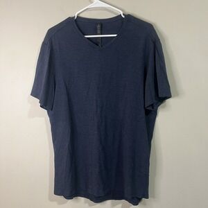 Lulu Lemon XL  Men's V-Neck Navy Blue Short Sleeve Performance Shirt